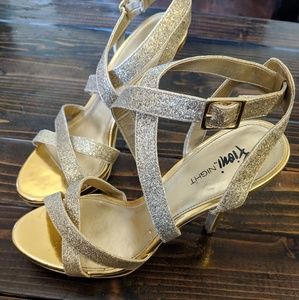 Gold formal heels